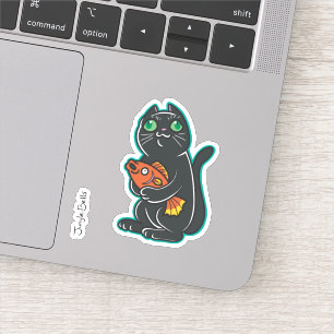 Pegatina El gato robó tu pez dorado