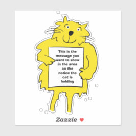 Pegatina El gato sostiene a un Poster