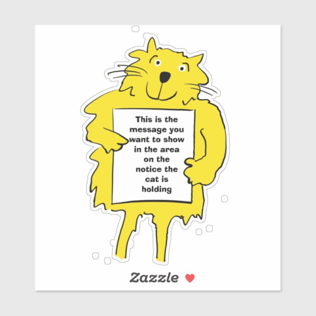 Pegatina El gato sostiene a un Poster (Hoja)