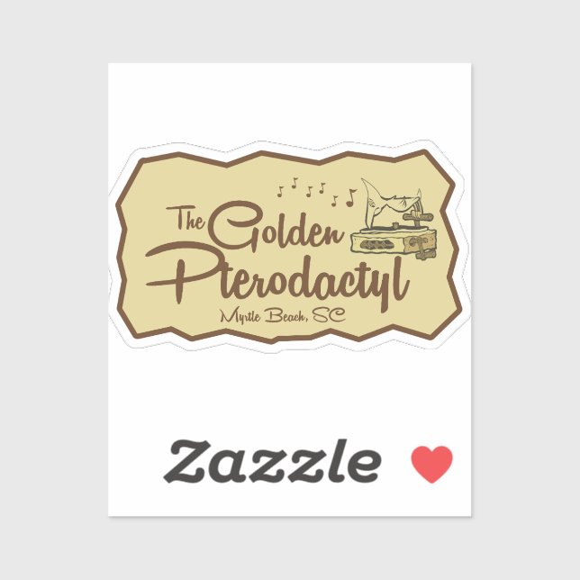 Pegatina El Golden Pterodactyl Tiki Bar Myrtle Beach (Hoja)