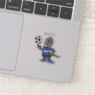 Pegatina El gracioso personalizado de fútbol del dragón Kom