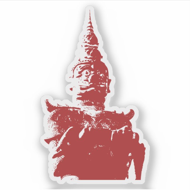 Pegatina El gran guardián lao .. Parque Buddha, Vientiane,  (Anverso)