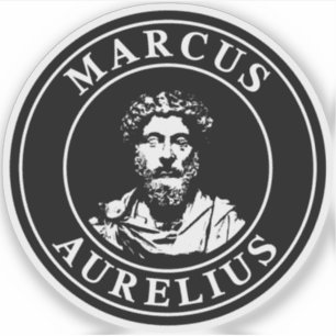 Pegatina El Gran Marcus Estúico Aurelio (blanco)