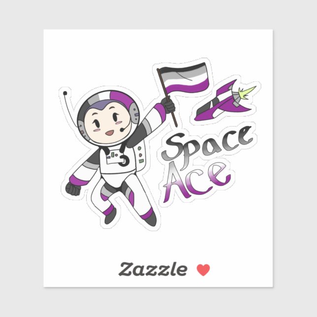 Pegatina El hielo en el espacio (orgullo asexual) (Hoja)