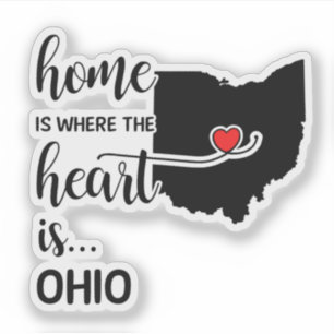 Pegatina El hogar de Ohio es donde está el corazón