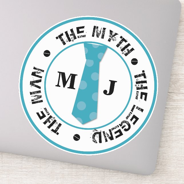 Pegatina El hombre el mito la leyenda nombre personalizado (Detalle)