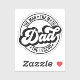 Pegatina El hombre, el mito, la leyenda, papá, padre, papá,