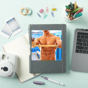 Pegatina El hombre muscular de SlipperyJoe sin camisa empac