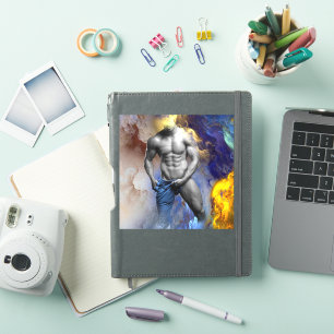 Pegatina El hombre musculoso de SlipperyJoe camisón vapor