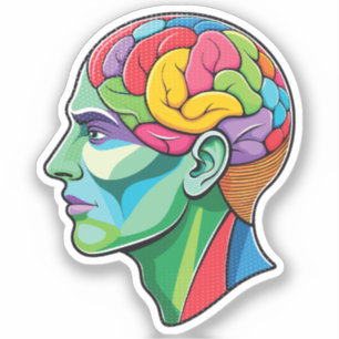 Pegatina El Ilustracion del cerebro de los artistas