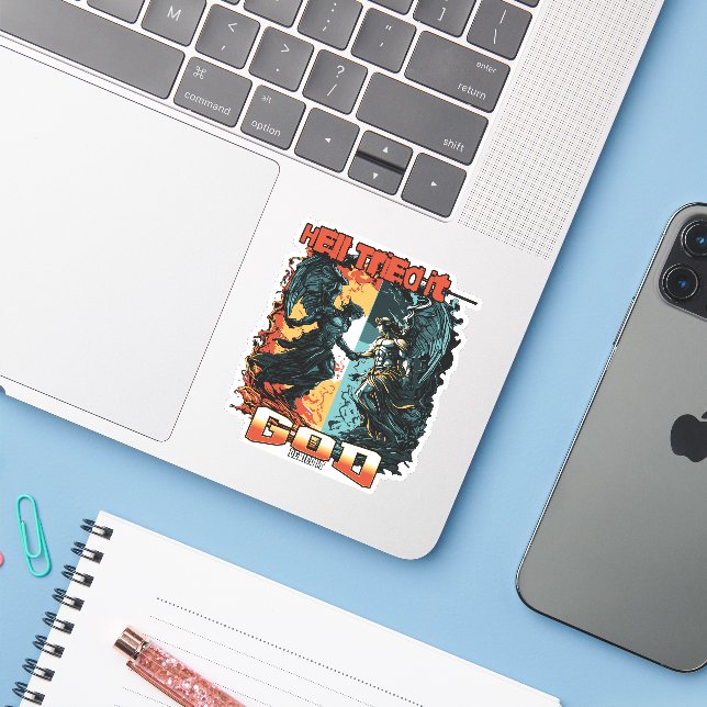 Pegatina El Infierno Lo Intentó Dios Negó La Fe Cristiana (Ordenado portátil con iPhone)