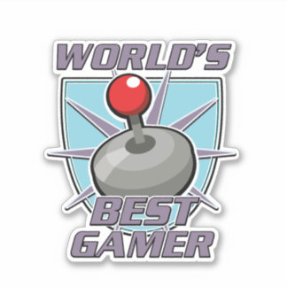 Pegatina El logo retro para los mejores jugadores del mundo