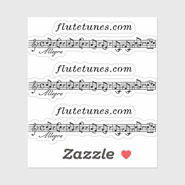 Pegatina El logotipo de flutetunes.com (Hoja)