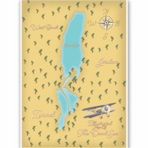 Pegatina El mapa antiguo del Mar Muerto