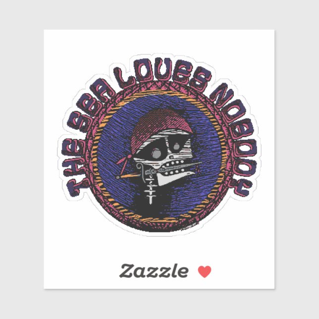 Pegatina El mar no ama a nadie Pixel Art (Hoja)