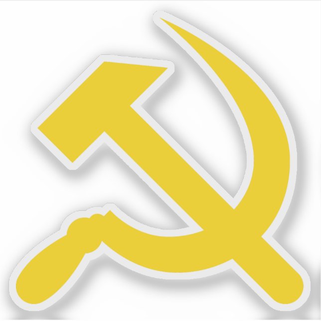 Pegatina El Martillo Y La Aguja (Amarillo) (Anverso)