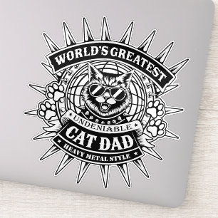Pegatina El mejor gato Metalizado pesado del mundo