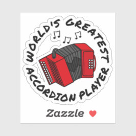Pegatina El mejor jugador de acordeón del mundo es gracioso