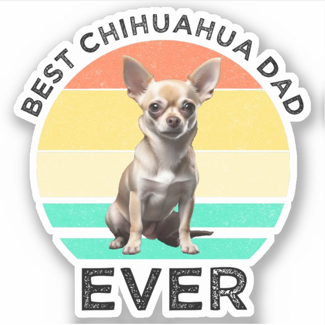 Pegatina El mejor papá de Chihuahua (Anverso)