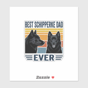 Pegatina El mejor papá Schipperke de todos los tiempos Dise
