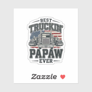 Pegatina El mejor Papaw camionero jamás vintage camionero V
