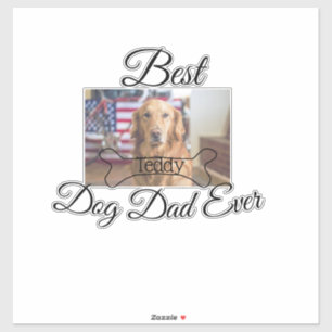 Pegatina El mejor perro papá jamás añada el nombre del masc