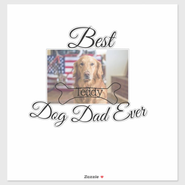 Pegatina El mejor perro papá jamás añada el nombre del masc (Hoja)