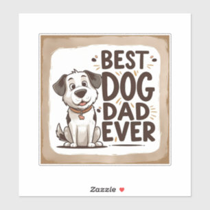 Pegatina El mejor Personalizado de papá perro muere Pegatin