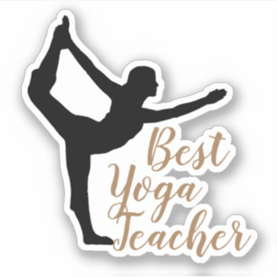 Pegatina El mejor profesor de yoga elegante moderno