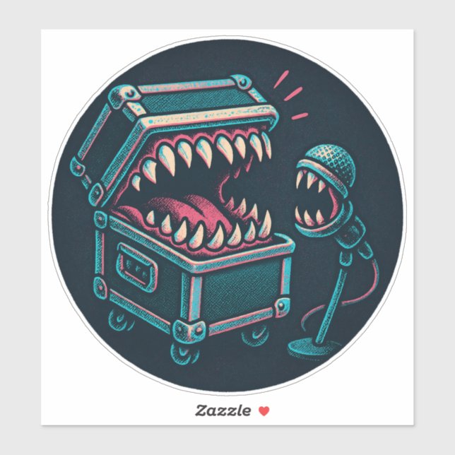 Pegatina El micrófono del karaoke (Hoja)