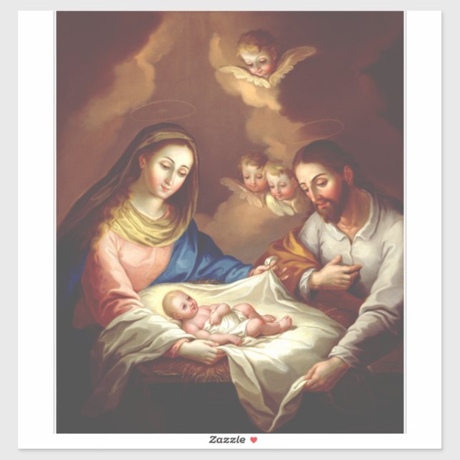 Pegatina El nacimiento de Jesucristo (Hoja)