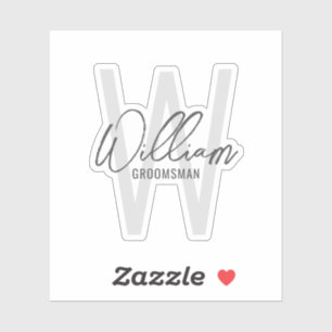 Pegatina El nombre de los Groomsmen personalizados con escr