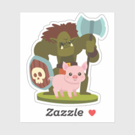 Pegatina El orco porcino