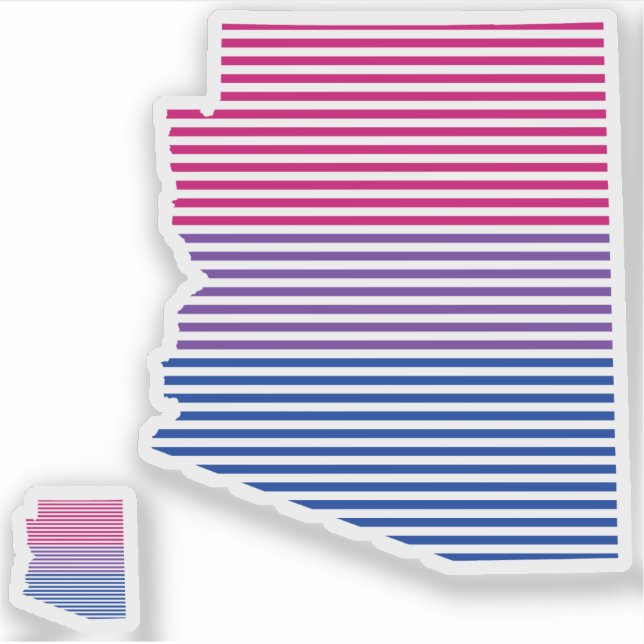 Pegatina el orgullo de arizona desnuda la bandera bisexual (Anverso)