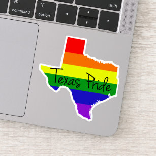 Pegatina El orgullo gay de Texas Rainbow LGBTQ