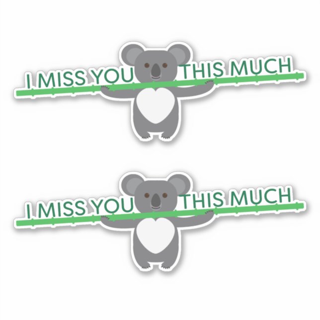Pegatina El oso Koala te echa de menos tanto (Anverso)