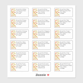 Pegatina El otoño deja el Boda de dirección de nombre indiv