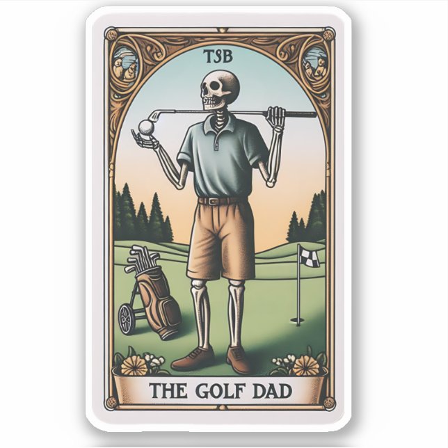 Pegatina El padre del golf Tarot (Anverso)