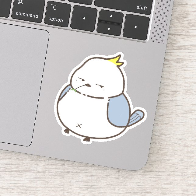 Pegatina El pájaro azul tiene el Personalizado de pelo amar (Detalle)