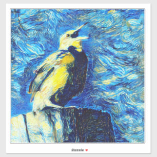 Pegatina El pájaro solitario al estilo VanGogh
