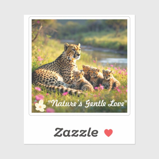 Pegatina "El paraíso del Riverbank para los Cheetahs" (Hoja)