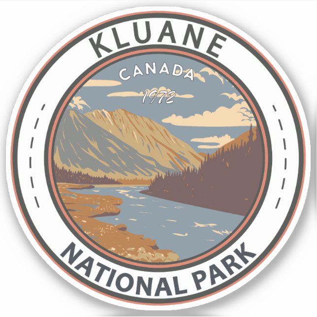 Pegatina El Parque Nacional Kluane sigue siendo un arte de  (Anverso)