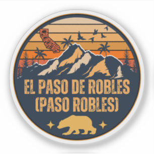 Pegatina El Paso de Robles (Paso Robles), California