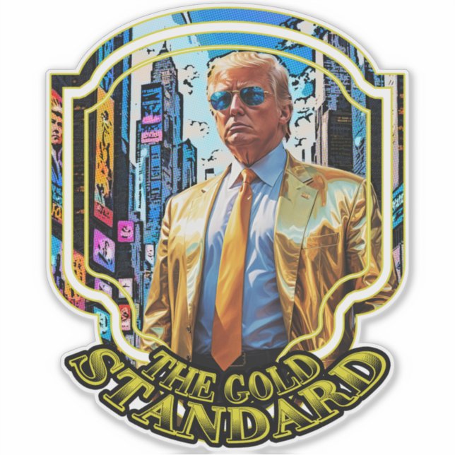Pegatina El patrón oro - presidente Trump 2024 (Anverso)