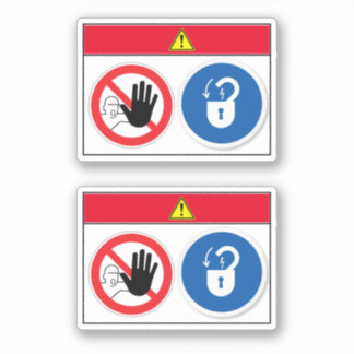 Pegatina El peligro/equipo comienza automáticamente a etiqu