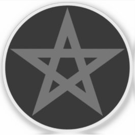 Pegatina El pentagrama (gris sobre negro)