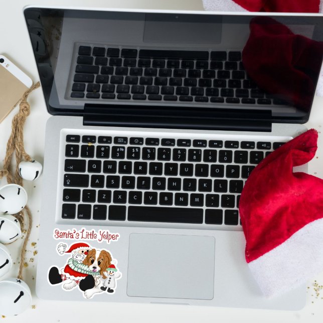 Pegatina El pequeño Yelper Cavalier King Charles de Santa M (Subido por el creador)