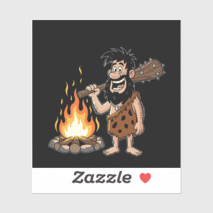Pegatina El Personalizado Caveman es gracioso por Campfire