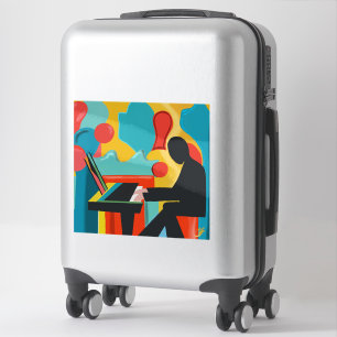 Pegatina El pianista - Pintura de aceite original