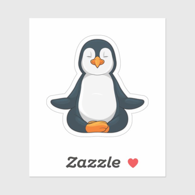 Pegatina El pingüino en el gimnasio del yoga (Hoja)